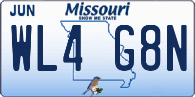 MO license plate WL4G8N