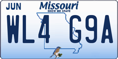 MO license plate WL4G9A