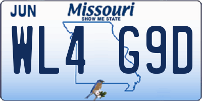 MO license plate WL4G9D