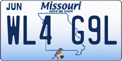 MO license plate WL4G9L