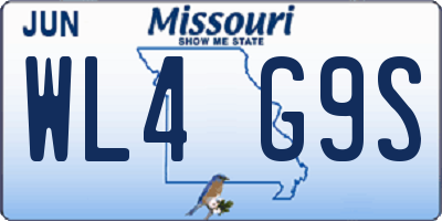 MO license plate WL4G9S