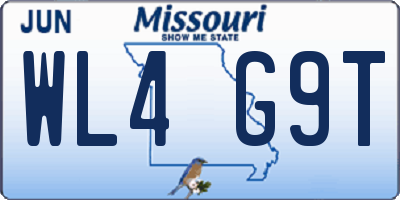 MO license plate WL4G9T