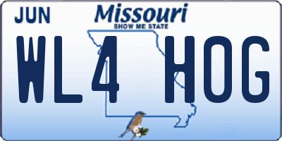 MO license plate WL4H0G