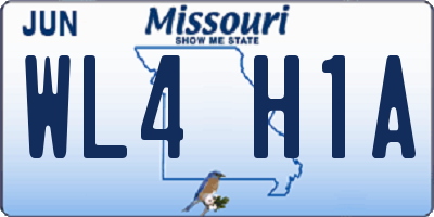 MO license plate WL4H1A
