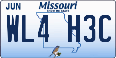 MO license plate WL4H3C