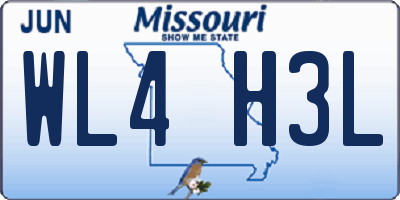 MO license plate WL4H3L