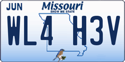 MO license plate WL4H3V
