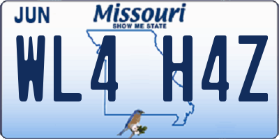 MO license plate WL4H4Z
