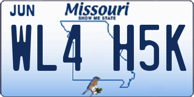 MO license plate WL4H5K