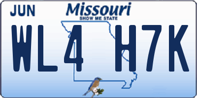 MO license plate WL4H7K
