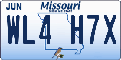 MO license plate WL4H7X