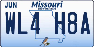MO license plate WL4H8A