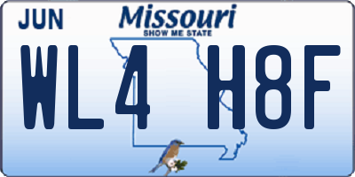 MO license plate WL4H8F