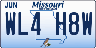 MO license plate WL4H8W