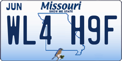 MO license plate WL4H9F