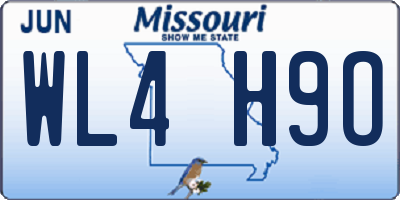 MO license plate WL4H9O