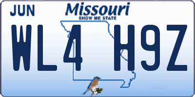 MO license plate WL4H9Z
