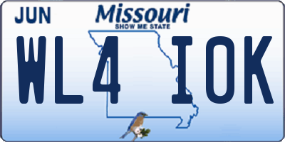 MO license plate WL4I0K