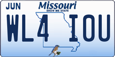 MO license plate WL4I0U
