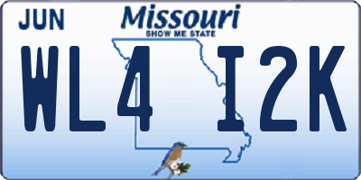 MO license plate WL4I2K
