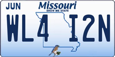 MO license plate WL4I2N