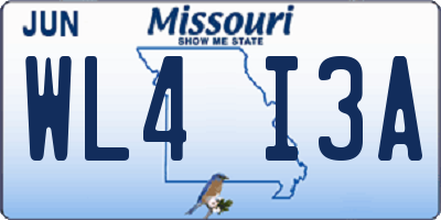 MO license plate WL4I3A