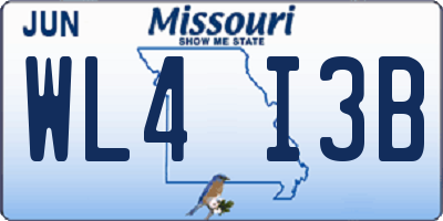 MO license plate WL4I3B