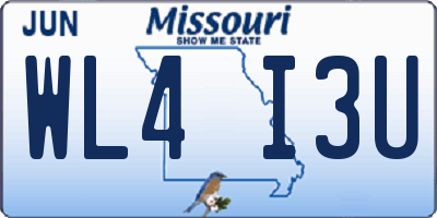MO license plate WL4I3U