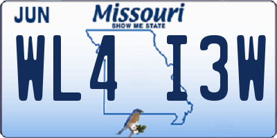 MO license plate WL4I3W