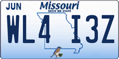 MO license plate WL4I3Z
