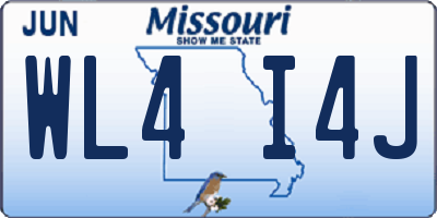 MO license plate WL4I4J