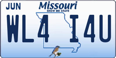 MO license plate WL4I4U
