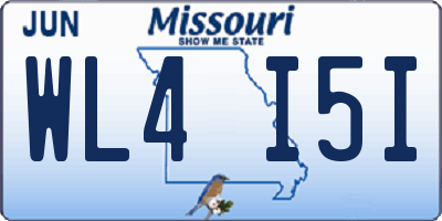 MO license plate WL4I5I