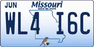 MO license plate WL4I6C