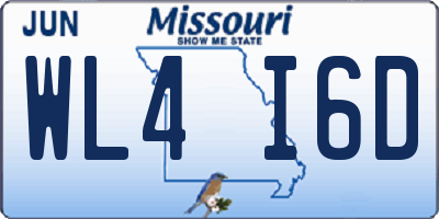 MO license plate WL4I6D