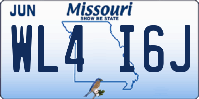 MO license plate WL4I6J