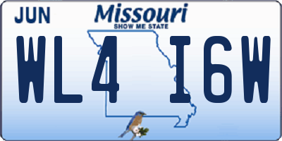MO license plate WL4I6W