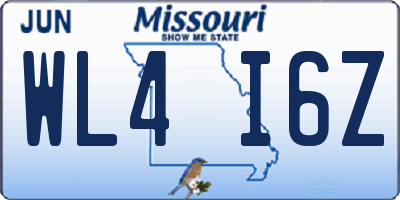 MO license plate WL4I6Z