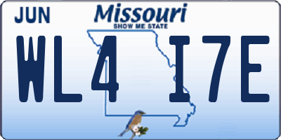 MO license plate WL4I7E