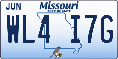 MO license plate WL4I7G