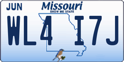 MO license plate WL4I7J