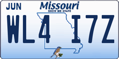 MO license plate WL4I7Z