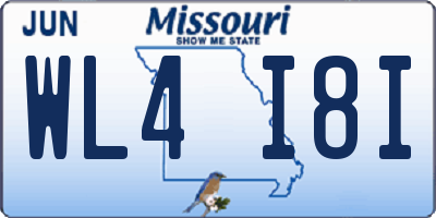 MO license plate WL4I8I