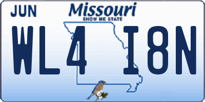MO license plate WL4I8N