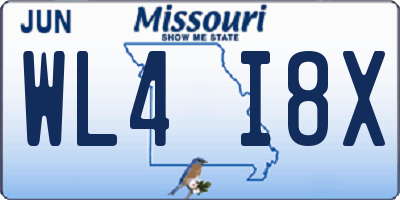 MO license plate WL4I8X