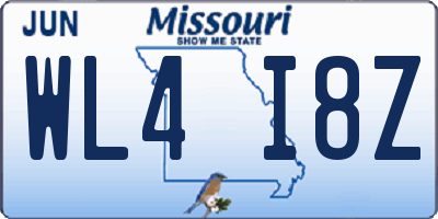 MO license plate WL4I8Z