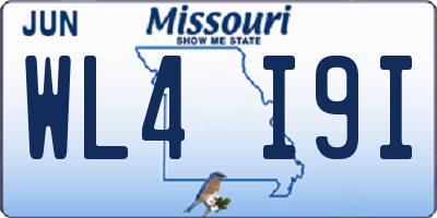 MO license plate WL4I9I