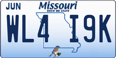 MO license plate WL4I9K