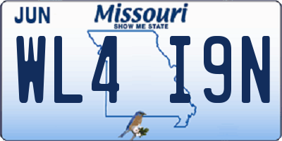 MO license plate WL4I9N