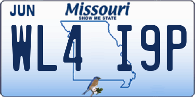 MO license plate WL4I9P